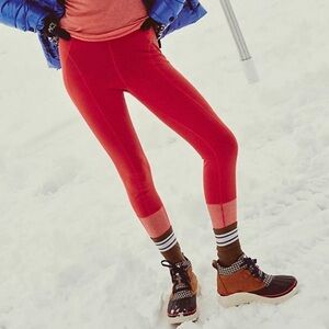 Free People Red and Pink Leggings